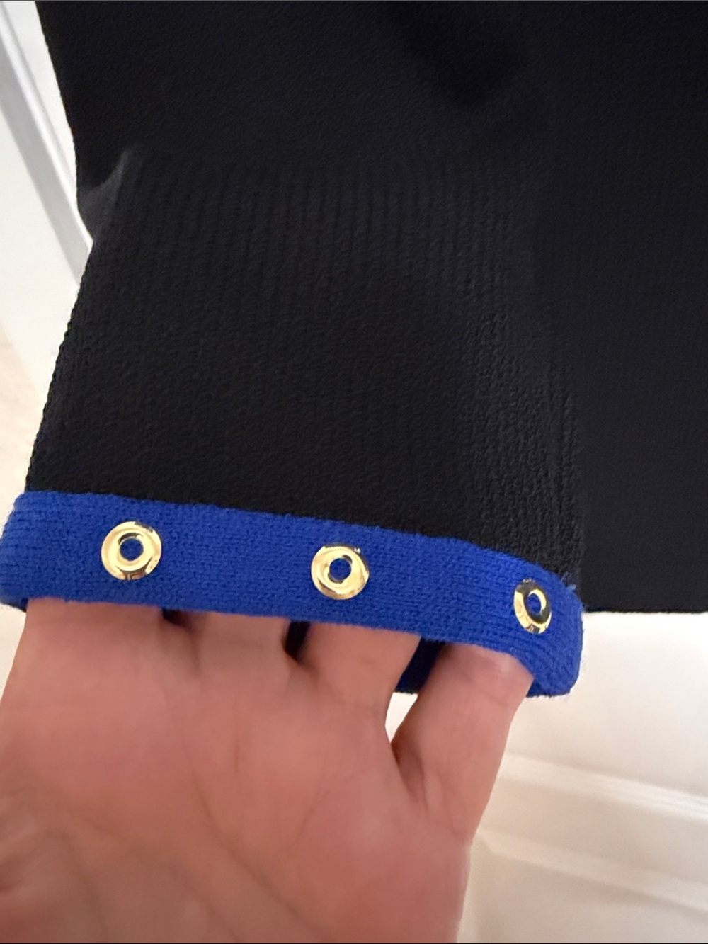 St. John Black Jacket with Royal Blue Trim - Picture 3 of 9